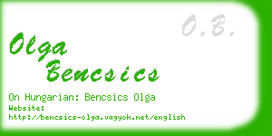 olga bencsics business card